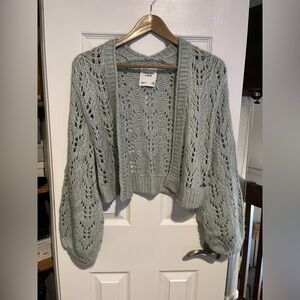 Abercrombie Knit Crochet cardigan crop top